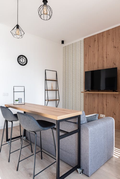 Modern dining area with chairs